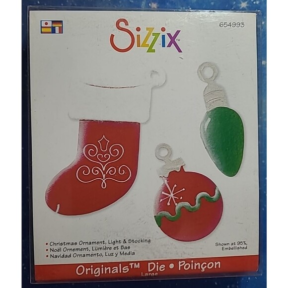Sizzix Christmas Ornament, Light, Stocking large die 654993 - Picture 1 of 2